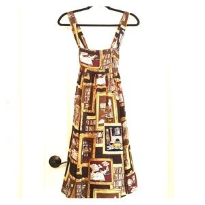 J.Crew vintage print dress with crossed straps.